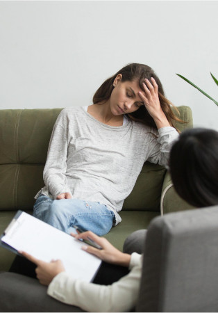 Woman in therapy session